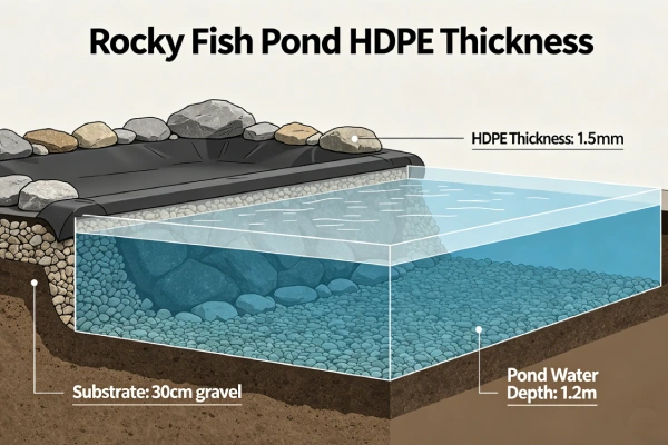 Rocky Fish Pond HDPE Thickness Guide 2026 | 1.0-1.5mm