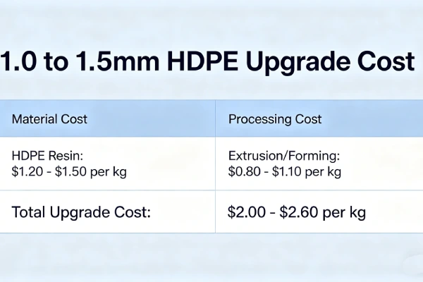 1.0 to 1.5mm HDPE Upgrade Cost Guide 2026 | $4.50-8.00/m²