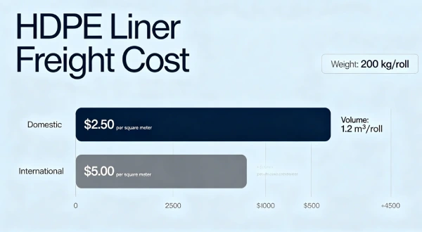 HDPE Liner Freight Cost 2026 | $0.10-2.50/m² Guide