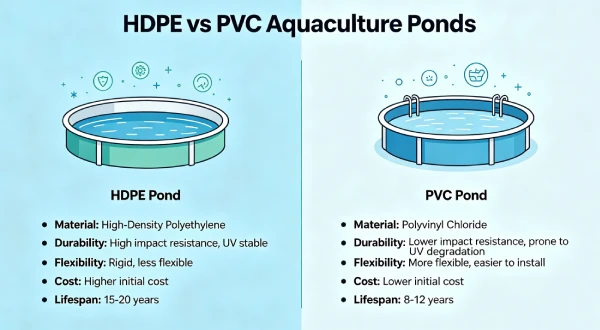 HDPE vs PVC Aquaculture Ponds 2026 | Technical Comparison Guide
