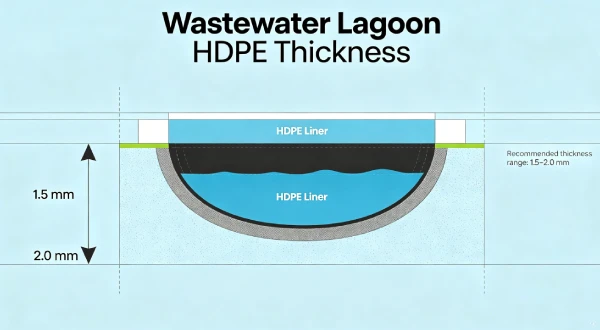 Wastewater Lagoon HDPE Thickness Guide 2026 | 1.5-2.0mm Specs
