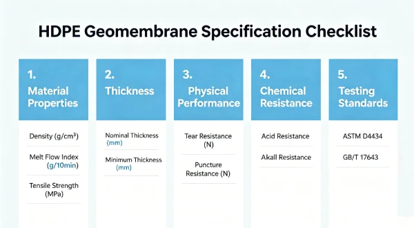 HDPE Geomembrane Specification Checklist 2026 | Pre-Purchase QC Guide