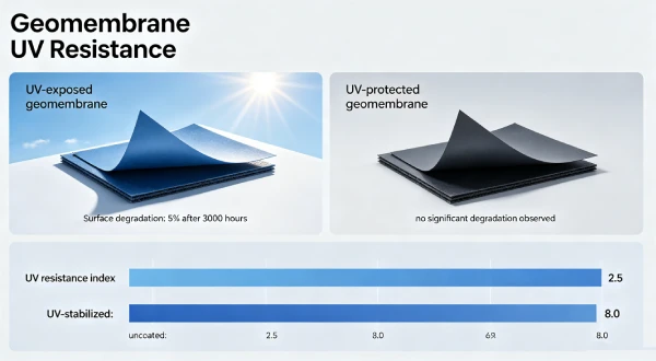 Geomembrane UV Resistance Guide 2026 | HDPE vs LLDPE vs PVC vs EPDM