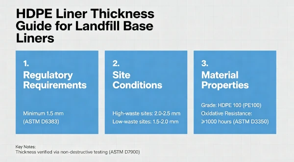 HDPE Liner Thickness Guide for Landfill Base Liners: 1.5–2.5mm Engineering Specs